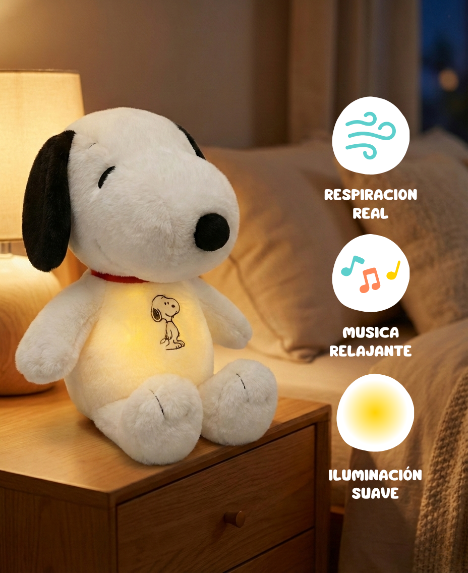 Snoopy - Peluche Respiratorio con Luz y Sonidos Calmantes