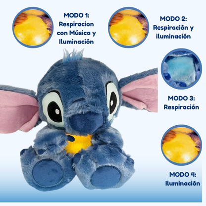 Stitch - Peluche Respiratorio con Luz y Sonidos Calmantes